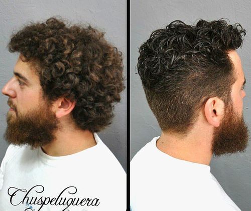 konische Männer's haircut for curly hair