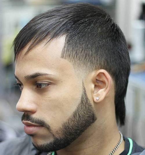 Asymetrické Men's Haircut With Bangs