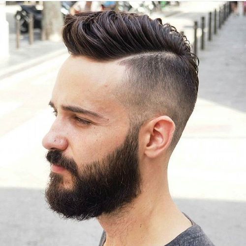 bederní long top hairstyle with beard