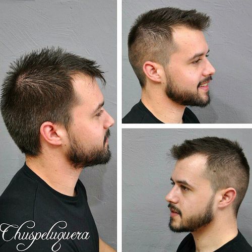 Männer's short haircut for thin hair