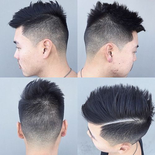 asiatische Frisur mit unterschiedlicher Länge