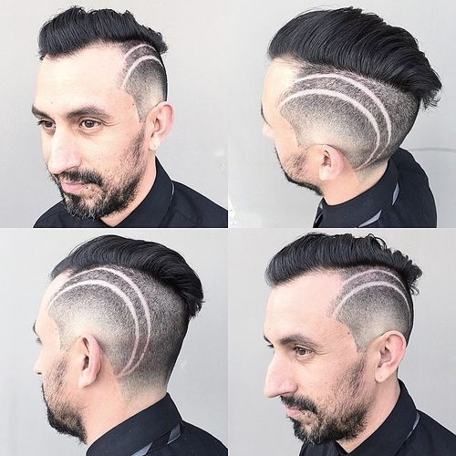 pánské hairstyle with side shaven designs 