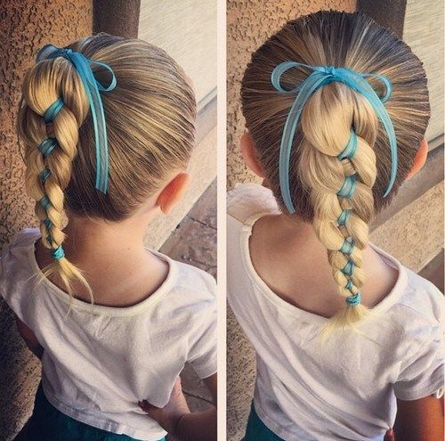 малко дете girl braided ponytail for long hair