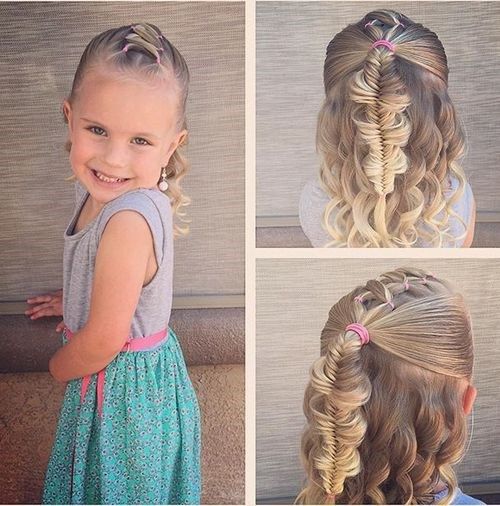 рибя опашка and curls half updo for toddlers