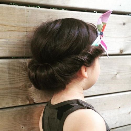 updo with a headband for little girls