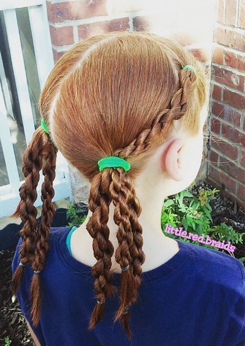 усукан braids in pigtails girls hairstyle