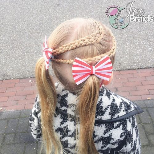 двойно braids and pigtails girls hairstyle