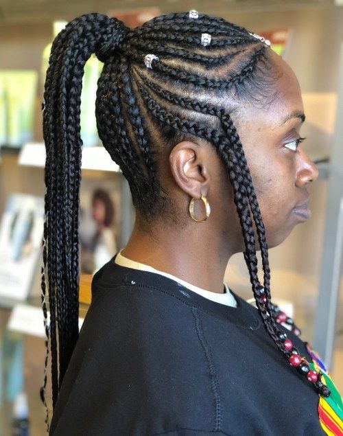 Фулани Braids with Crown Ponytail