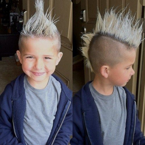 dlouho blonde mohawk with shaved sides for boys