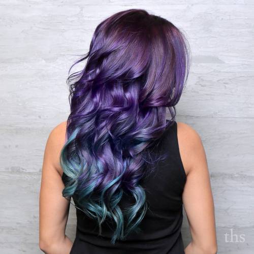 紫色和青色头发颜色