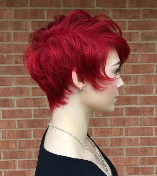 Dlouho Red Pixie Hairstyle