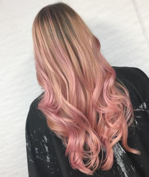 漂亮的粉红色软波