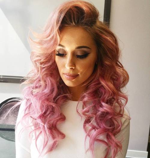 Pastel Pink Curly Hair