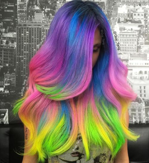 Dlouho Layered Cotton Candy Hair