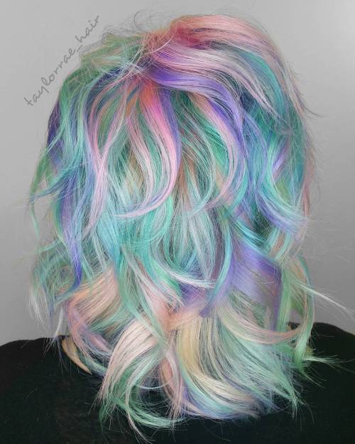 Střední Multi-Colored Pastel Hairstyle