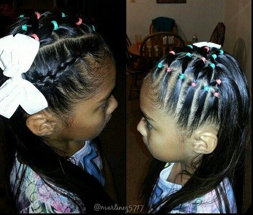 zadní to school hairstyle with colorful elastics