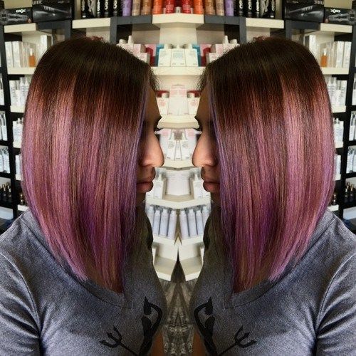 ягода blonde hair with lavender balayage highlights