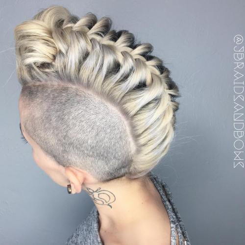 Upside Down Braid With Shaved Sides