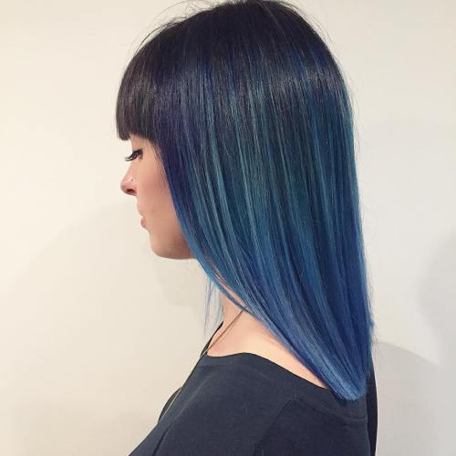 Blue Ombre For Straight Black Hair