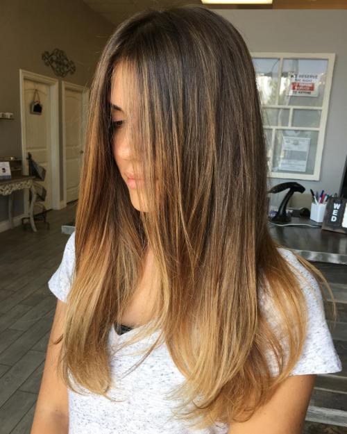 Straights Haar und Kupfer Färbung