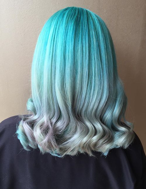Teal To Grey Ombre Hair