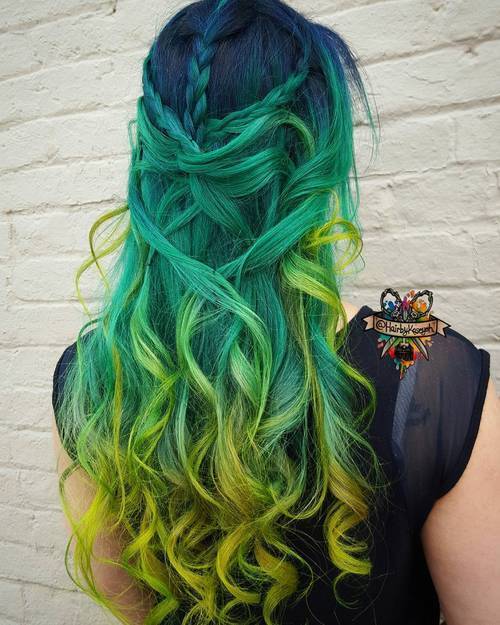 Син Green And Yellow Ombre