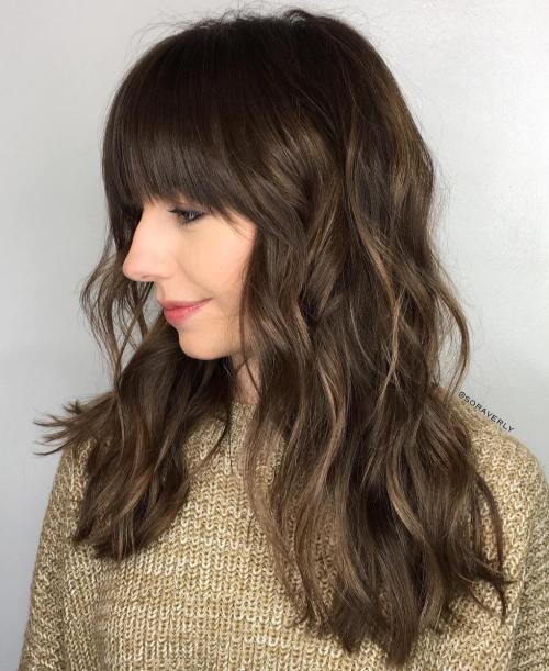 Dlouho Layered Haircut With Straight Bangs