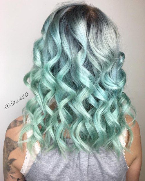 Silver To Pastel Turquoise Ombre
