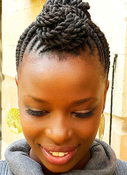 Mohawk Updo With Flat Twists