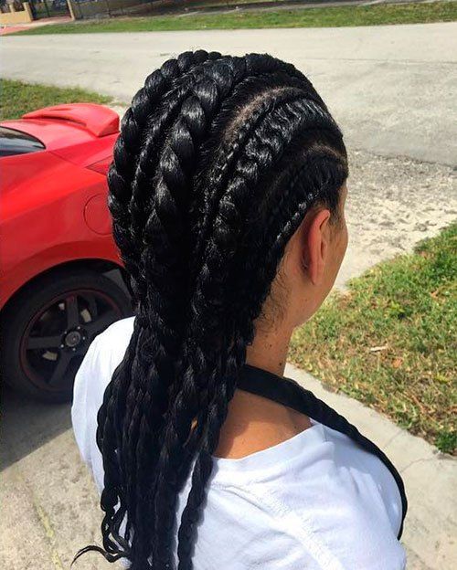 голям And Small Flat Twists Hairstyle