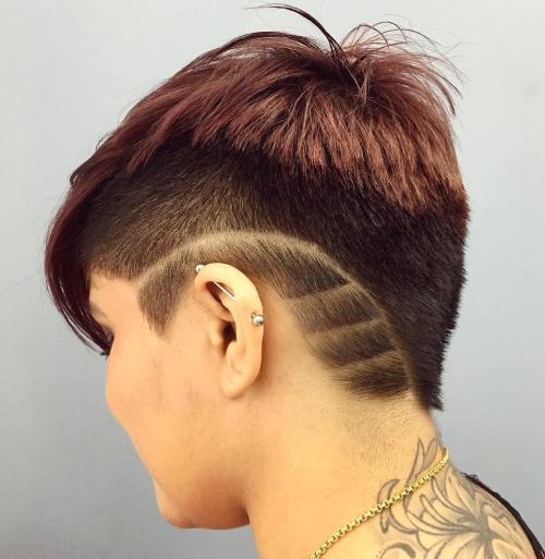 Пикси Undercut With Shaved Designs