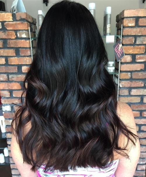 Černá Hair With Chocolate Brown Balayage