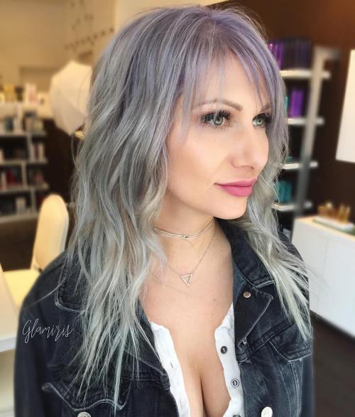Šedá Hairstyle With Lavender Root Fade