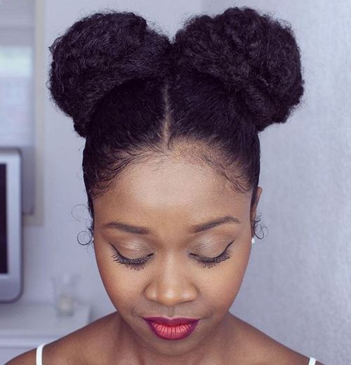 две buns for natural hair
