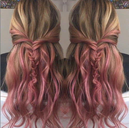 jemné pink ombre for brown blonde 