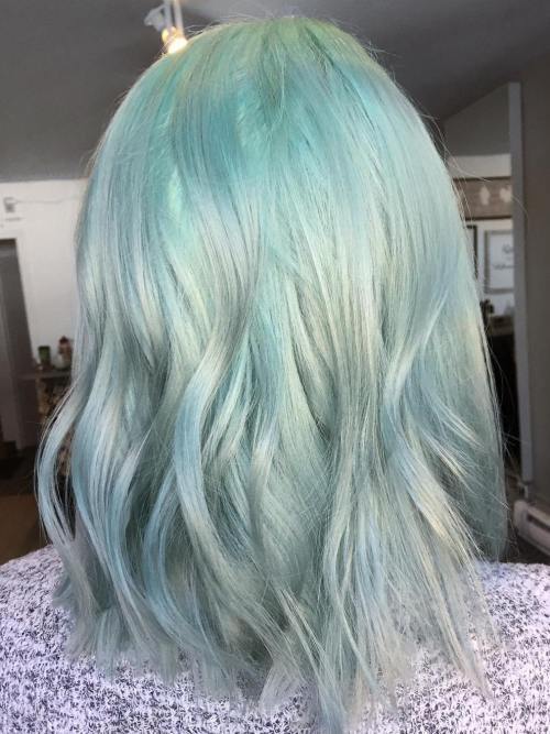 Mint To Silver Ombre Lob