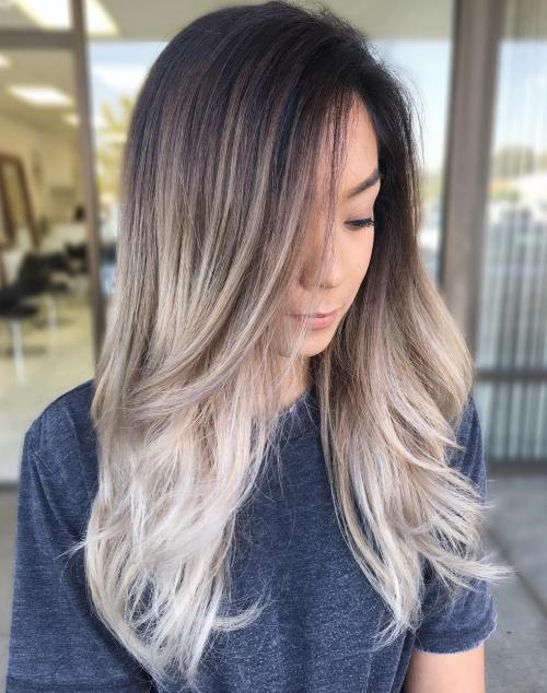 Temný Brown Hair With Ash Blonde Ombre