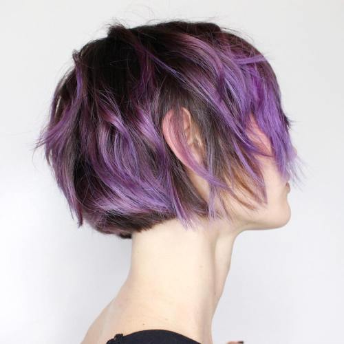 短波纹紫色Balayage风格