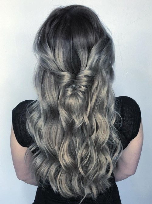 дълго Silver Ombre Hair