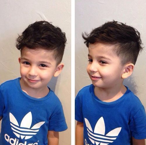 krátký sides long top haircut for little boys