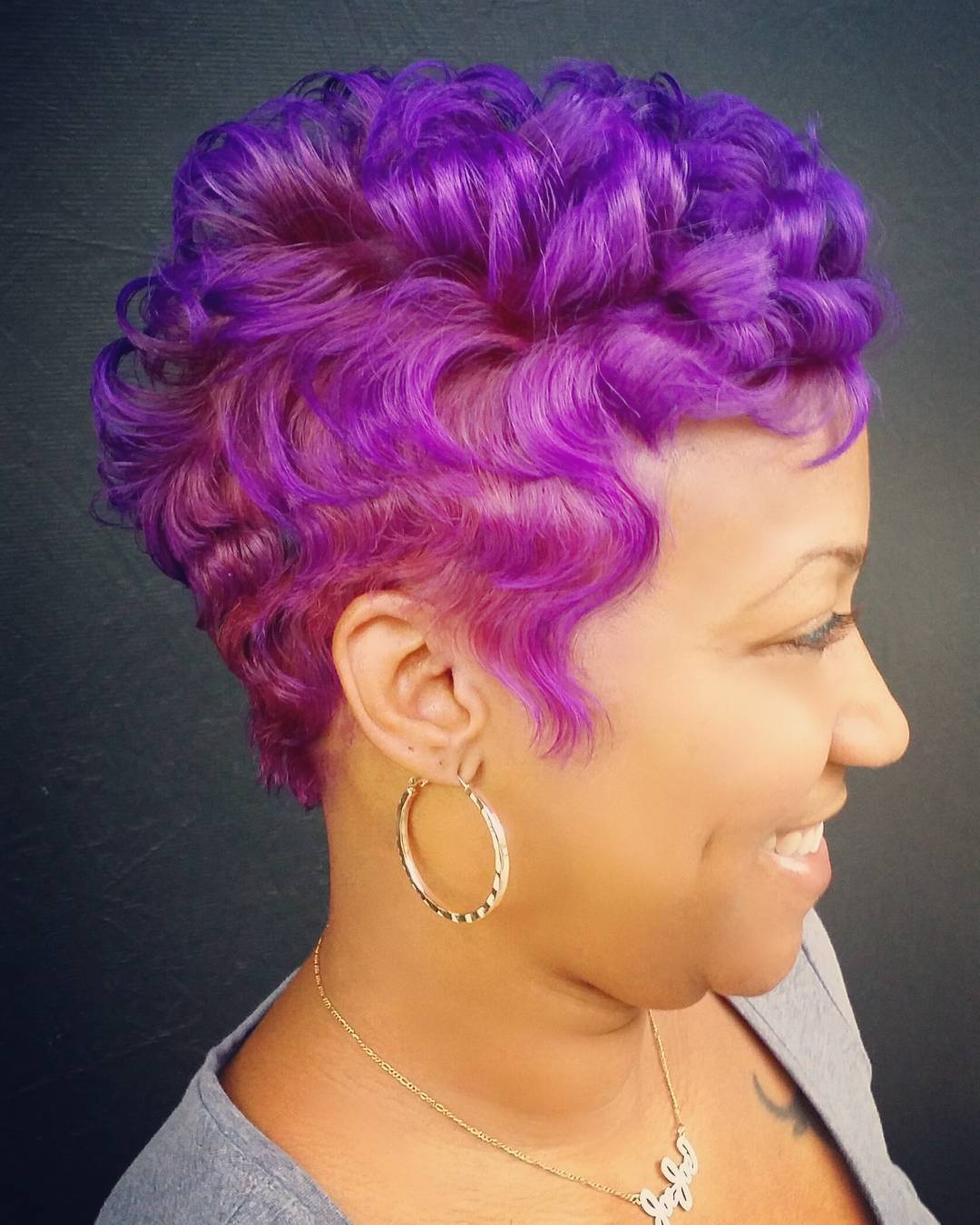 紫色小精灵发型