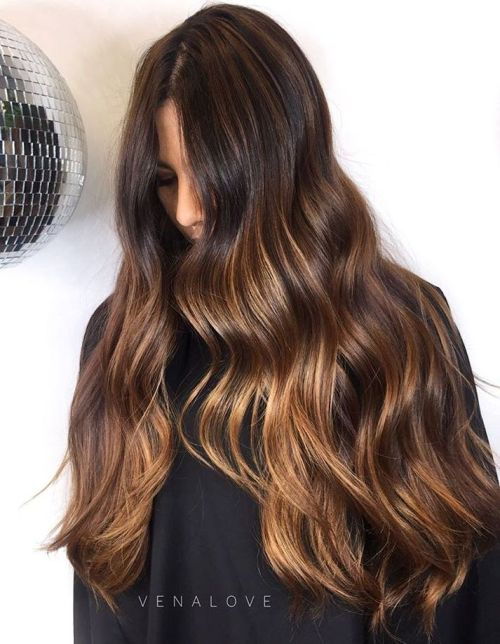 дълго Balayage Hair For Brunettes