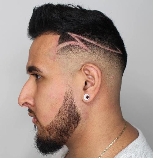кожа Fade With Shaved Designs