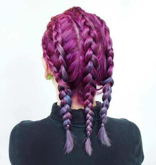 сплетен Hairstyle For Lilac Hair