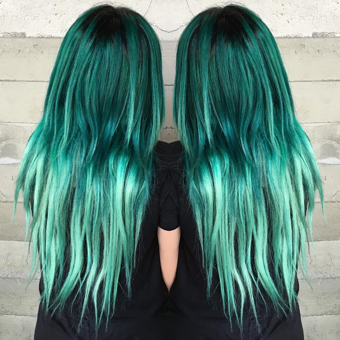 Teal Ombre Hair