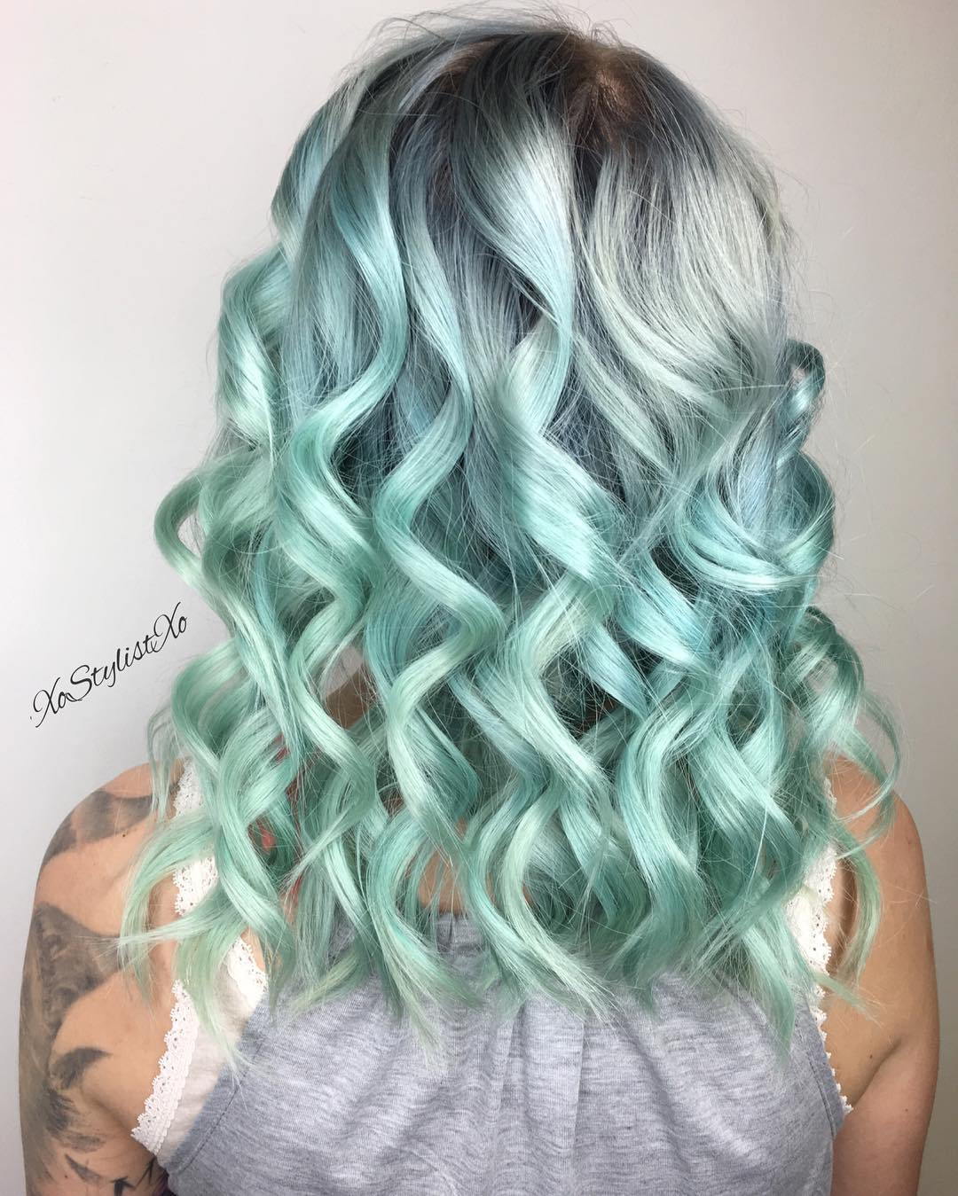 Pastel Green Ombre Hair
