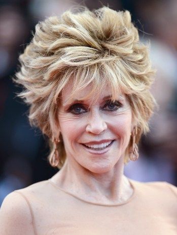 Jane Fonda choppy hairstyle