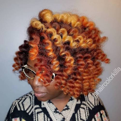 мед And Orange Twist Out For Medium Hair