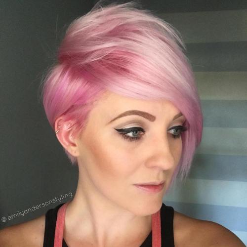 пастел Pink Pixie With Long Bangs
