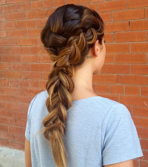 Френски braid hairstyle for long thick hair